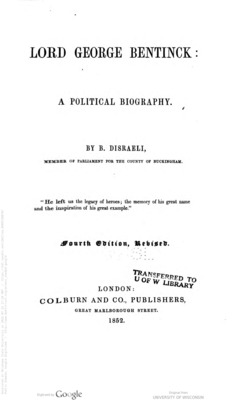 Lord George Bentinck: A Political Biography