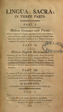 Lingua Sacra: in Three Parts