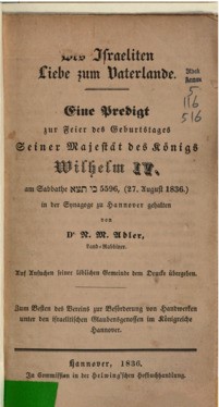 Des Israeliten Liebe zum Vaterlande: Eine Predigt zur Feier des Geburtstages seiner Majestät des Königs Wilhelm IV