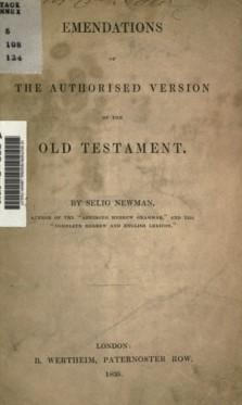 Emendations of the Authorised Version of the Old Testament