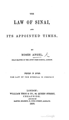 The Law of Sinai, and Its Appointed Times