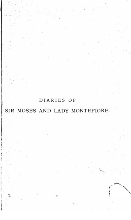 Diaries of Sir Moses and Lady Montefiore