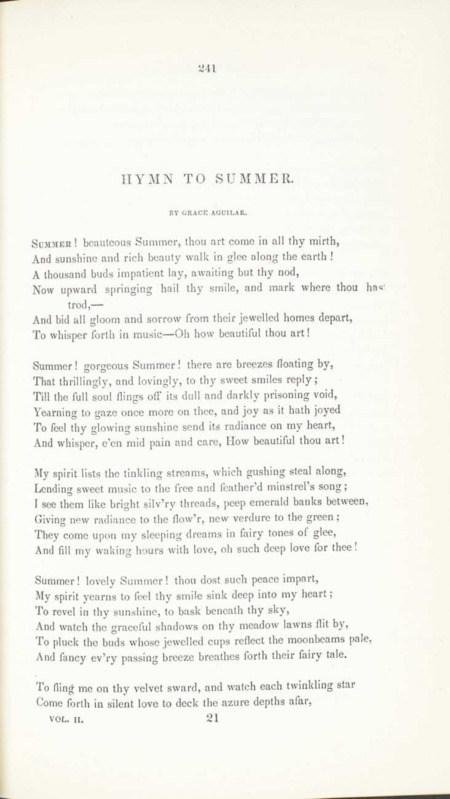 "Communings with Nature, No. III, Hymn to Summer"