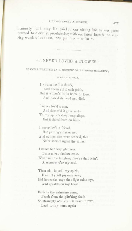 "I Never Loved a Flower"