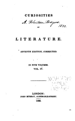 Curiosities of Literature