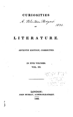 Curiosities of Literature