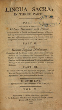 Lingua Sacra: in Three Parts