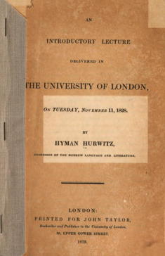 An Introductory Lecture Delivered in the University of London on Tuesday, November 11, 1828