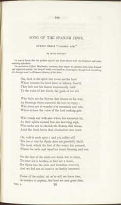 Song of the Spanish Jews, During their Golden Age