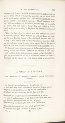 A Vision of Jerusalem, While Listening to a Beautiful Organ in One of the Gentile Shrines