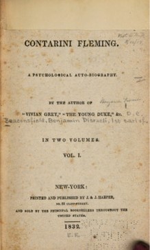 Contarini Fleming, A Psychological Autobiography vol. 1
